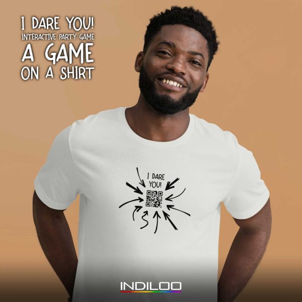 Indiloo Gender-Free T-Shirt – ‘White – ‘I DARE U’ Party Game