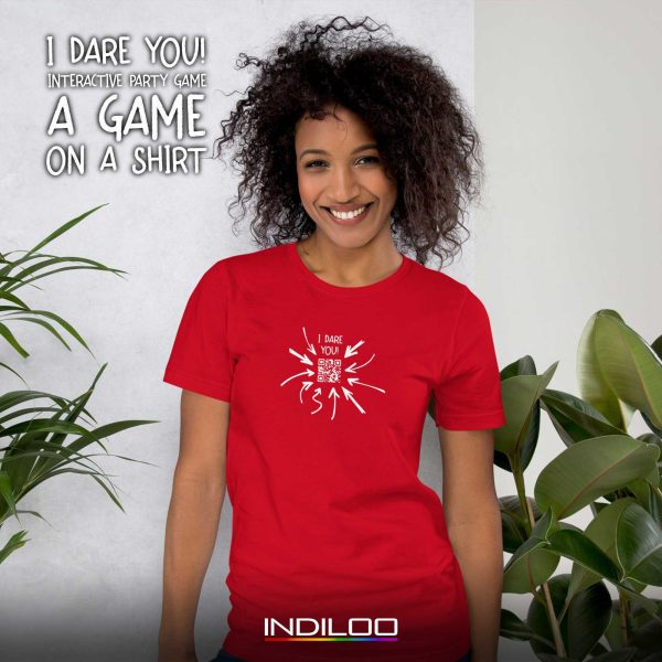 Indiloo Gender-Free T-Shirt – ‘Red’ – ‘I DARE U’ Party Game