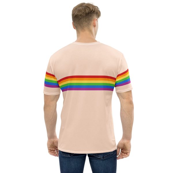 Gender-Free AllOver Print T-Shirt – ‘Pink’ – Rainbow Band Heart - Image 3