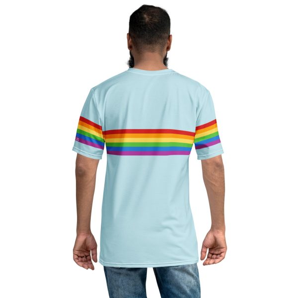 Gender-Free AllOver Print T-Shirt – ‘Pink’ – Rainbow Band Heart - Image 3