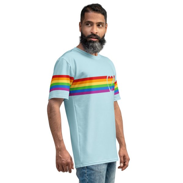 Gender-Free AllOver Print T-Shirt – ‘Pink’ – Rainbow Band Heart - Image 5