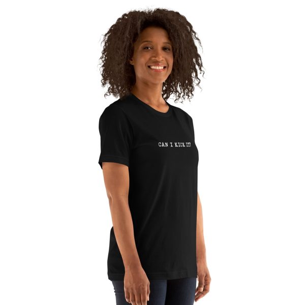 Gender-Free T-Shirt – Black – CAN I KICK IT? - Image 3