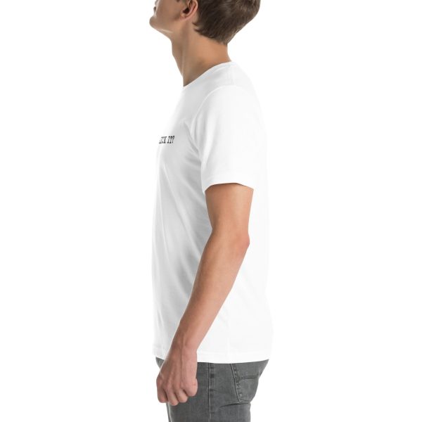 Gender-Free T-Shirt – White – CAN I KICK IT? - Image 4